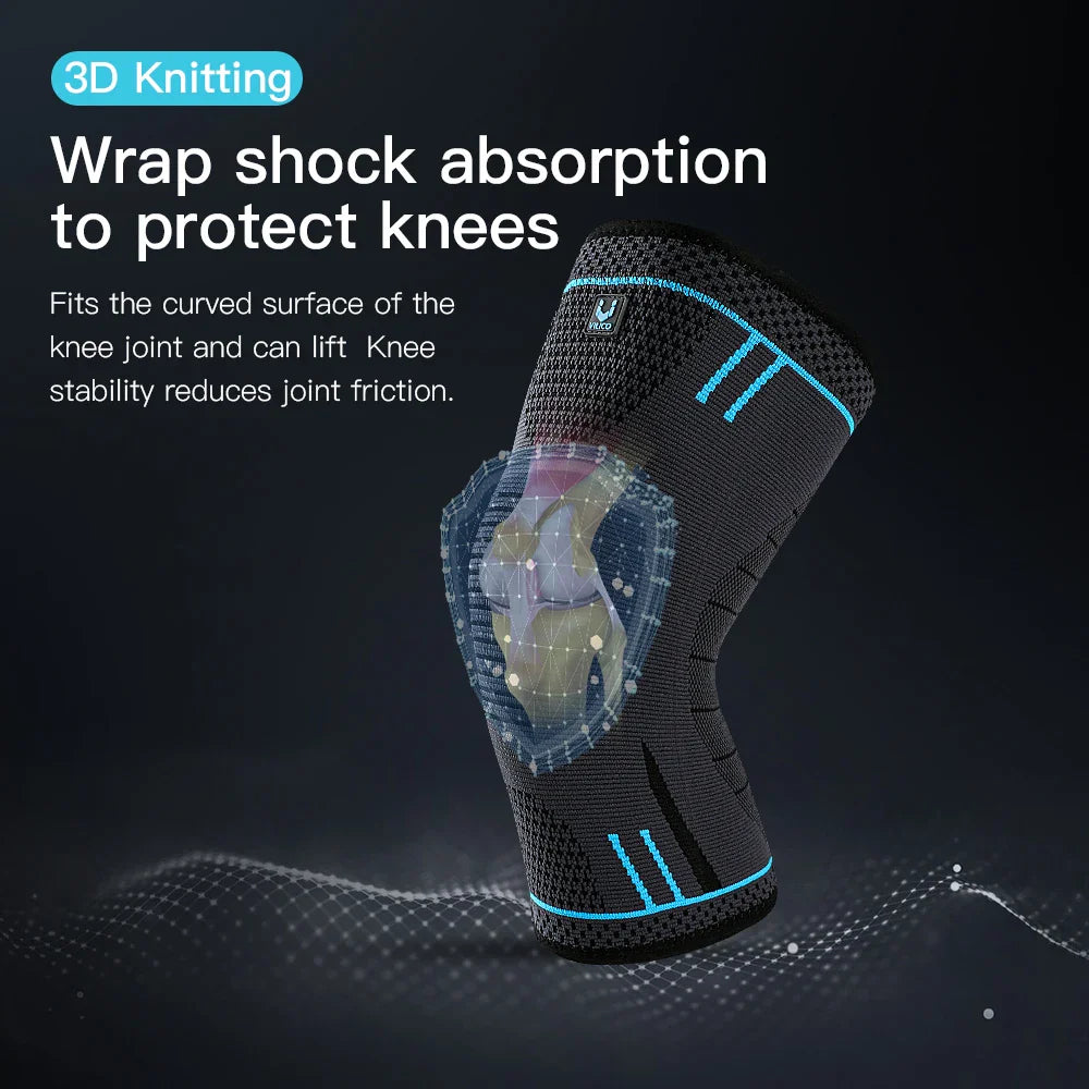 NNEOBA 2pcs Compression Knee Support Sleeve Elastic & Breathable Knee Brace XL