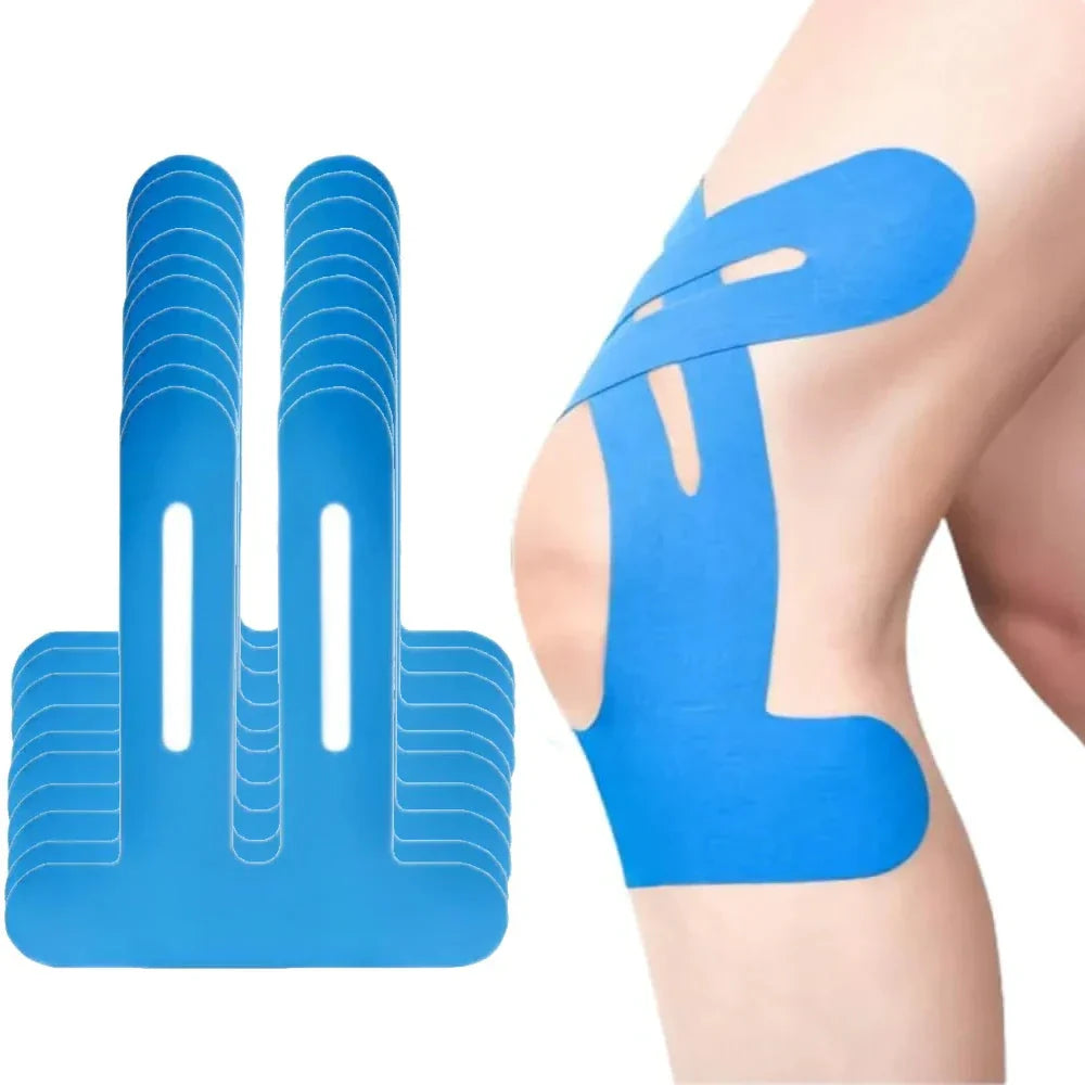 10PCS Waterproof & Elastic Kinesiology Knee Tape Blue