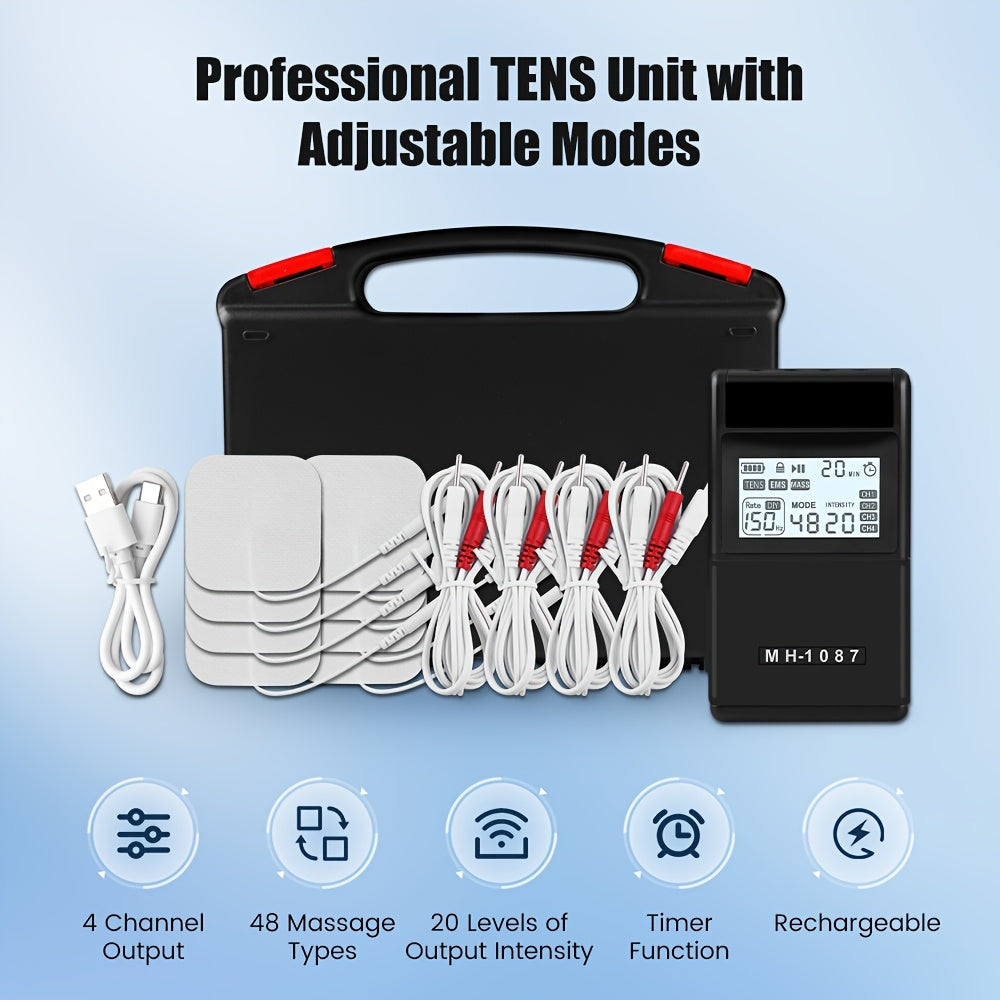 NNETM Digital 4-Channel TENS EMS Muscle Stimulator