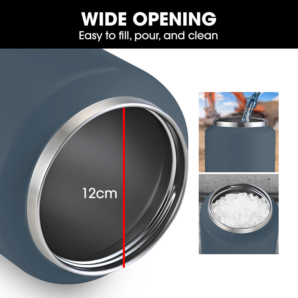 NNEMB 3.8L Double Wall Insulated Stainless Steel Water Bottle, Drink Jug with Handle, Blue